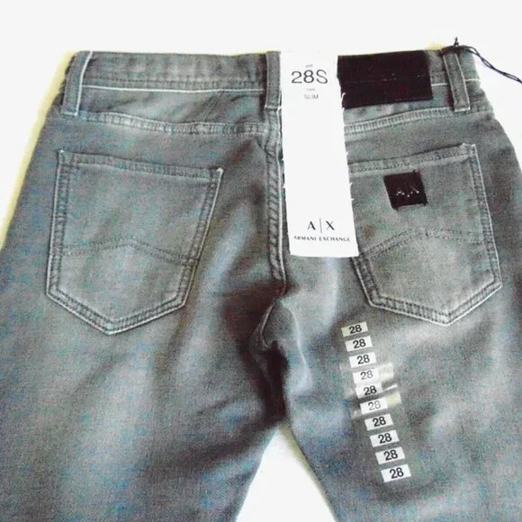 $130 A / X ARMANI EXCHANGE J13 Slim Men 5 Pocket Jeans Gray Size 29R NWT